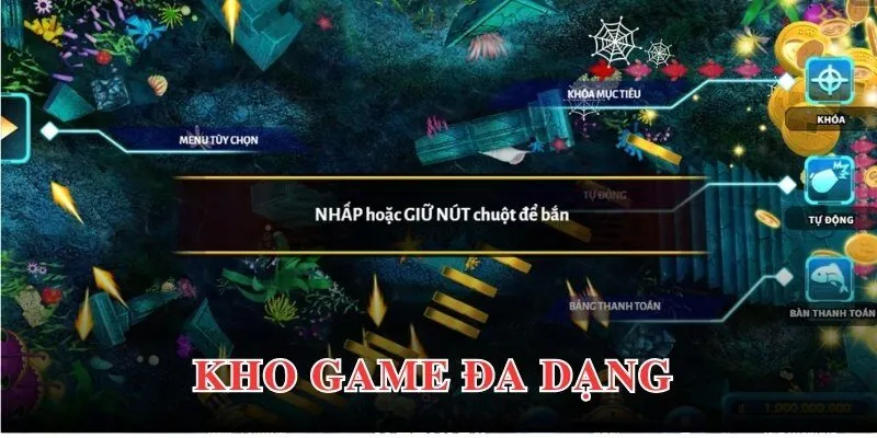 Sảnh game với hệ thống trò chơi đổi thưởng xanh chín, công bằng